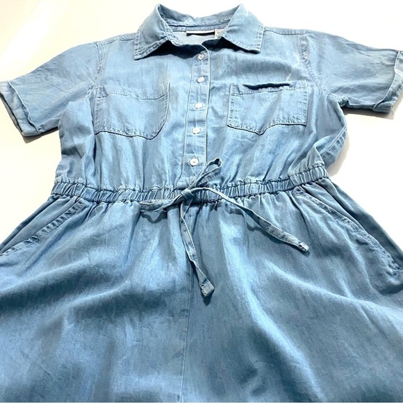 Sincerely Jules Light Blue Jumpsuit Size Small Cotton Chambray Denim Summer - Picture 7 of 16